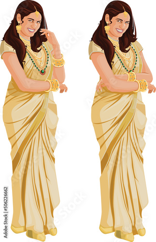 Beautiful Indian woman in traditional saree