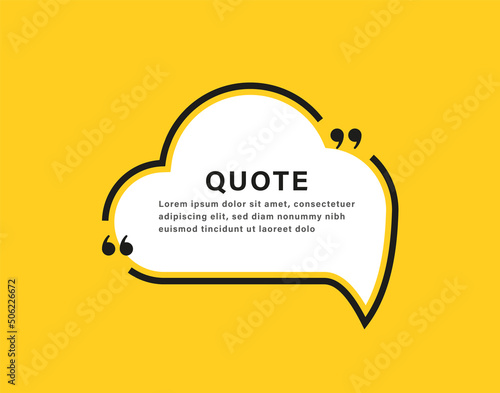 quote box frame icon, texting quotes boxes speech bubble with quotation marks. line quote frames - quotation bubble banner with empty frame