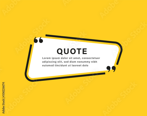 quote box frame icon, texting quotes boxes speech bubble with quotation marks. line quote frames - quotation bubble banner with empty frame