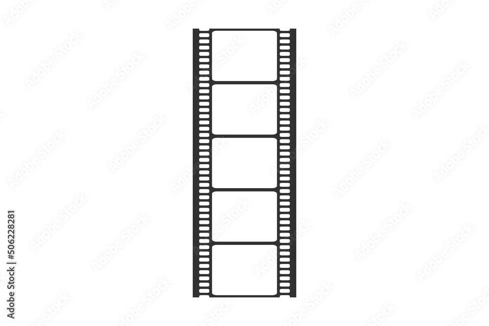 Old retro cinema movie strip isolated on a white background