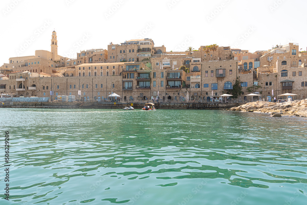 Jaffa old city and sea port. Panoramic view. High quality photo