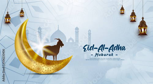 Eid al Adha Mubarak Islamic festival social media banner and Eid Mubarak Post Template