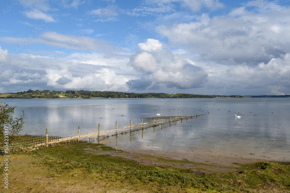 Cloudy weather at Rutland Water nature reserve in the East Midlands, UK. Managed by the Rutland and Leicestershire Wildlife Trust