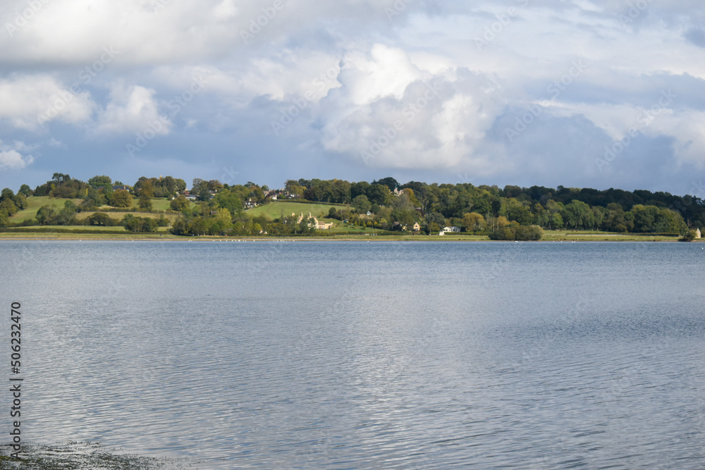 Cloudy weather at Rutland Water nature reserve in the East Midlands, UK. Managed by the Rutland and Leicestershire Wildlife Trust