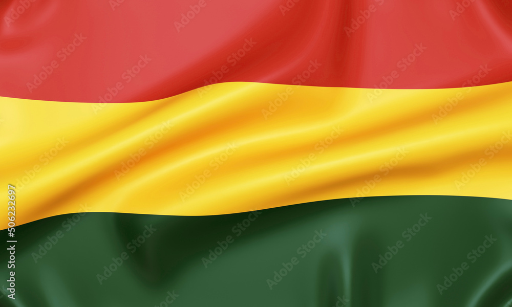 Flag of Bolivia, 3d rendering. Flag of Bolivia, 3d rendering.