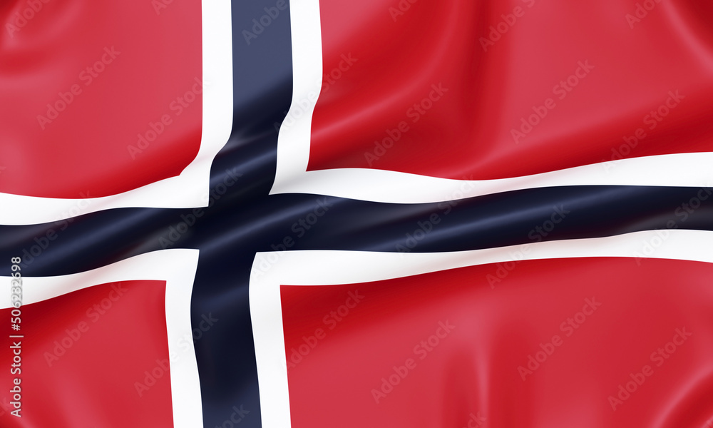 Fototapeta premium Flag of Norway, 3d rendering.