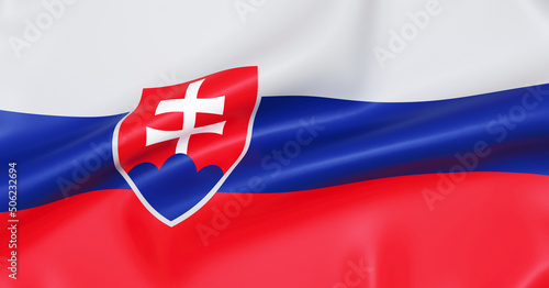 Flag of Slovakia, 3d rendering.