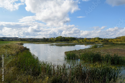 Cloudy weather at Rutland Water nature reserve in the East Midlands  UK. Managed by the Rutland and Leicestershire Wildlife Trust