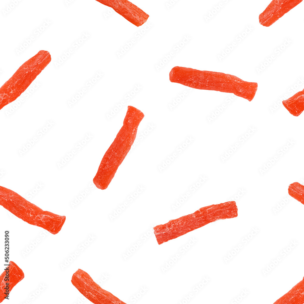 dried Papaya isolated on white background, SEAMLESS, PATTERN dried Papaya isolated on white background, SEAMLESS, PATTERN