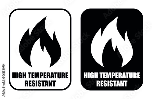 Information sign high temperature resistant. Black information sign, vector illustration. Set of vector sign. 