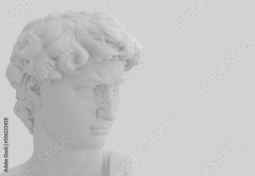 3d rendering illustration of David statue close up