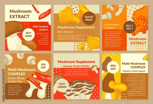 Network post design set with mushroom supplement