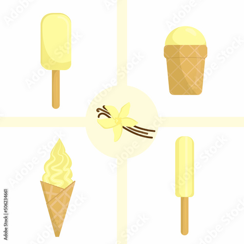 vanilla ice cream set