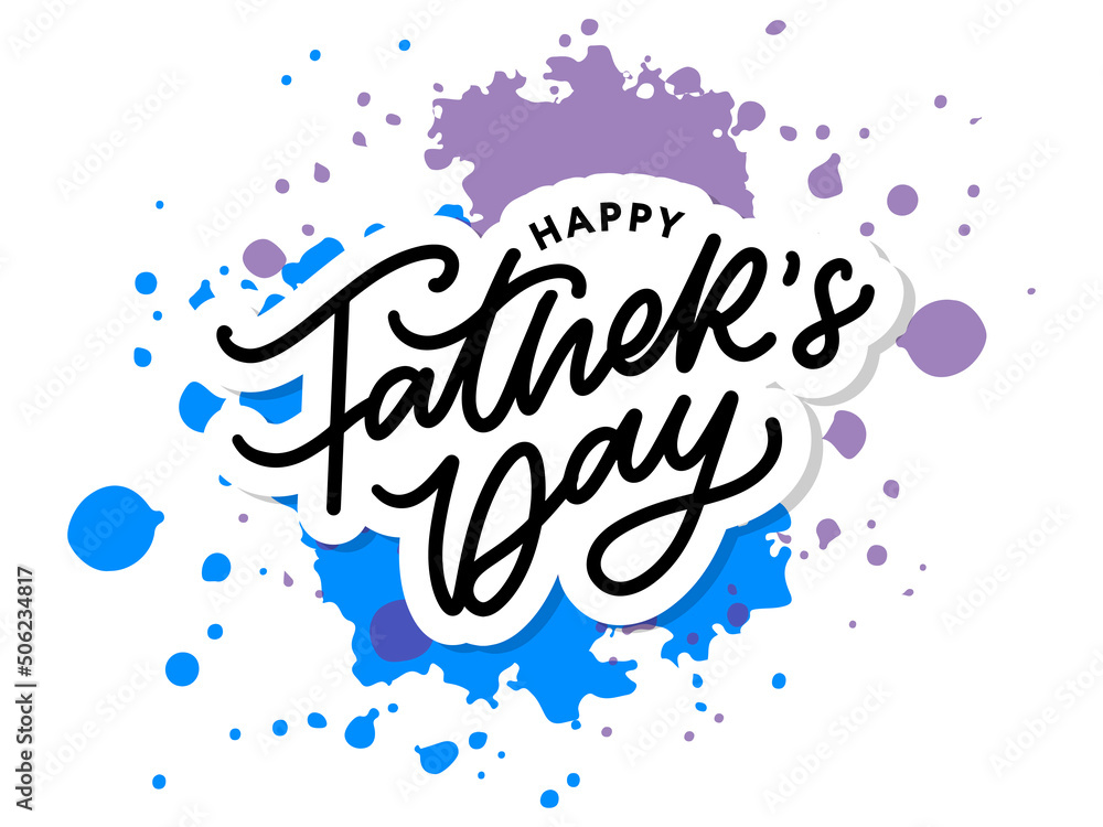 Happy Father's Day Calligraphy greeting card. Banner Vector illustration.