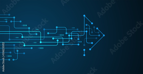 Abstract arrow direction. Technology background