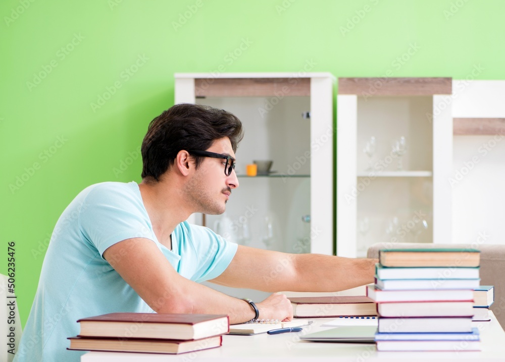 Student preparing for university exams at home Student preparing for university exams at home