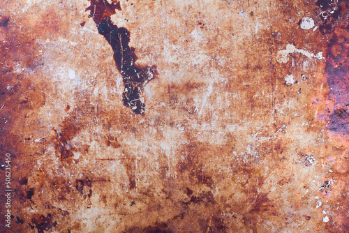 Texture of a worn metal surface with traces of damage, wear and rust, designer look, original close up