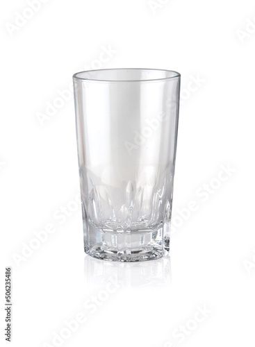 empty glass of water isolated on white background