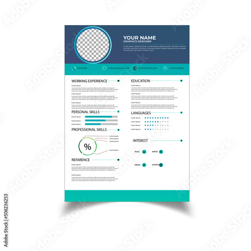 Creative resume template, cv design 
