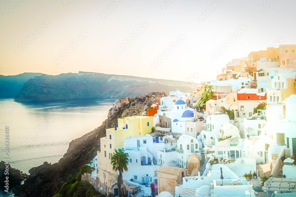 Oia village at night, Santorini