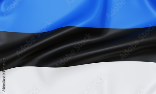 Flag of Estonia, 3d rendering. photo