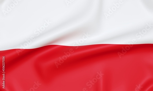 Flag of Poland, 3d rendering.