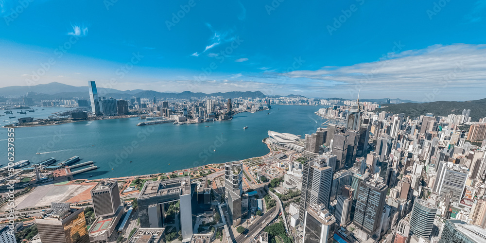 Obraz premium Hong Kong skyline from aerial view