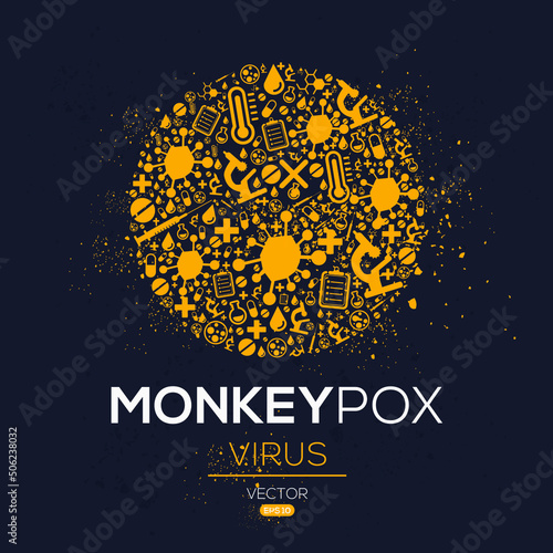Creative (MONKEYPOX VIRUS) is a viral zoonosis virus with Icons ,Vector illustration.