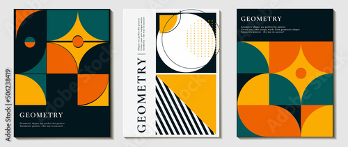 set of abstract background, a pattern of geometric shape. the modern element is a circle, a line in the style of minimalism. for print. banner, web, business ideas. vector art illustration.