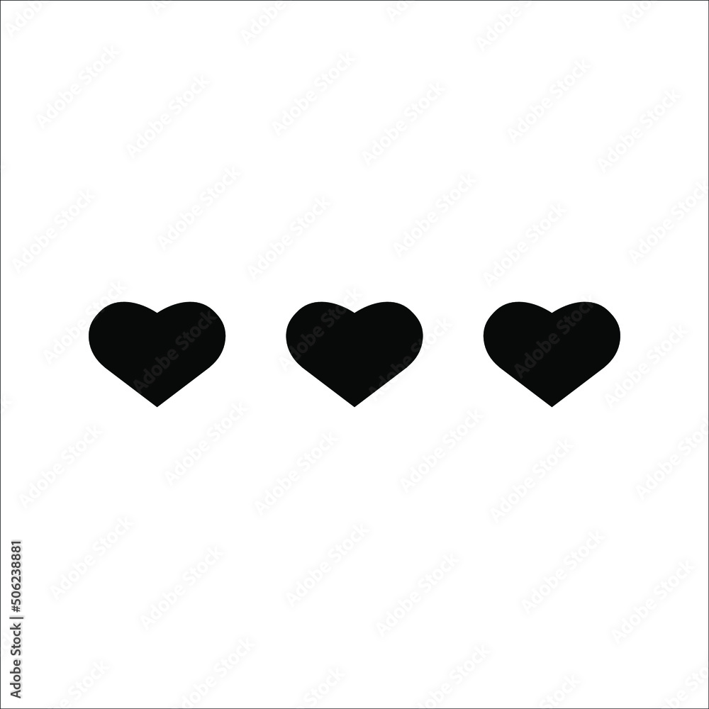 Romantic Heart Icon flat design vector in trendy style for wedding celebration.EPS 10