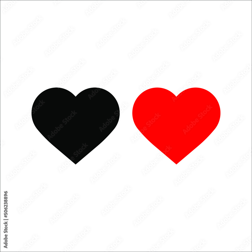 Romantic Heart Icon flat design vector in trendy style for wedding celebration.EPS 10