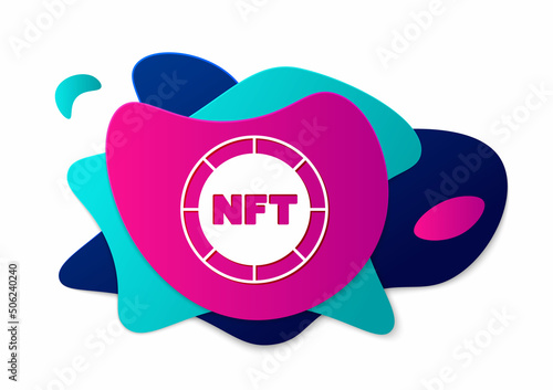 Color NFT Digital crypto art icon isolated on white background. Non fungible token. Abstract banner with liquid shapes. Vector