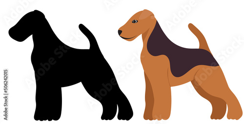 dog flat design  silhouette  isolated