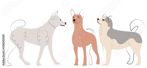 doodle dogs  cartoon cute dog  isolated