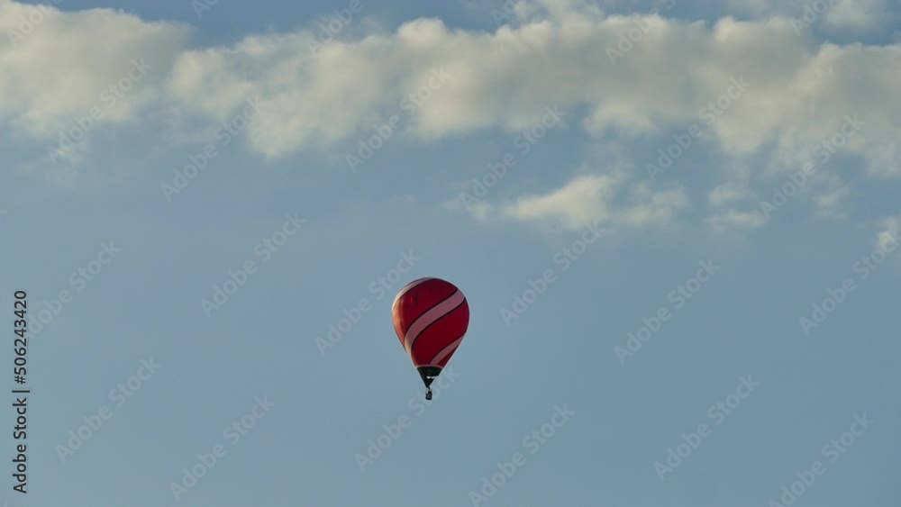 Aerostat floats in the clouds Aerostat floats in the clouds
