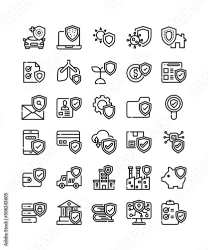 protection concept simple line web icon