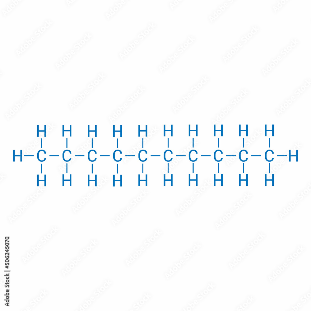 chemical structure of decane (C9H20). chemical structure of decane (C9H20).