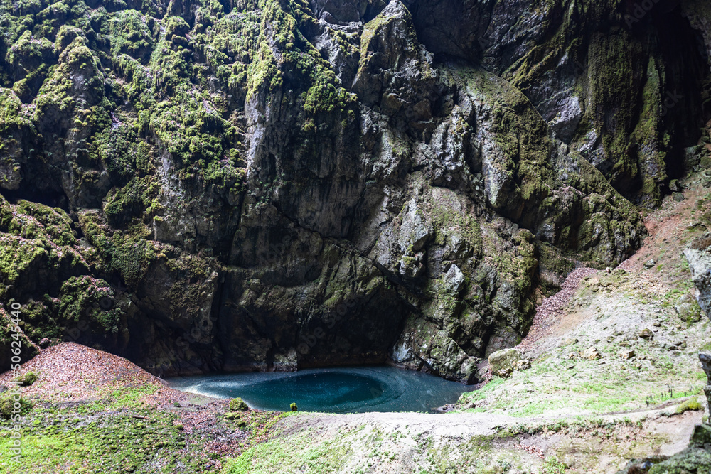 Macocha Gorge or Macocha Abyss. Sinkhole in the Moravian Karst Punkva caves system