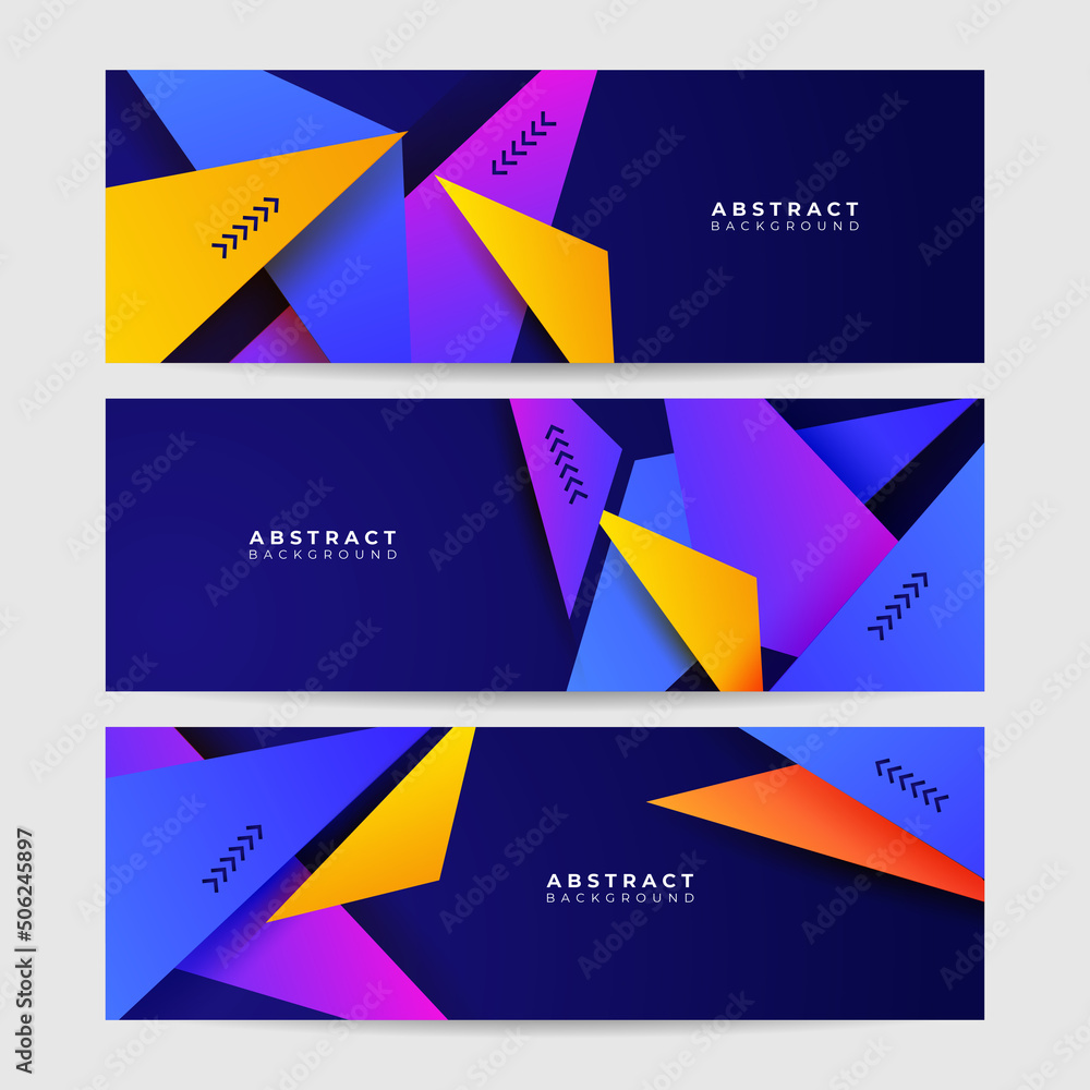Abstract colorful polygon banner design template
