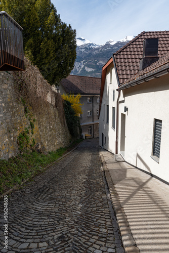 Historic old town in Chur in Switzerland