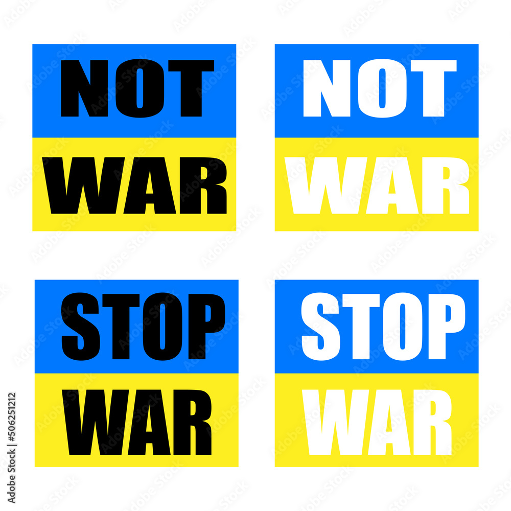 image poster jpeg illustration of Stop War concept with prohibition sign on Ukraine flag background. No war and military attack in Ukraine poster. image poster jpeg illustration of Stop War concept with prohibition sign on Ukraine flag background. No war and military attack in Ukraine poster.