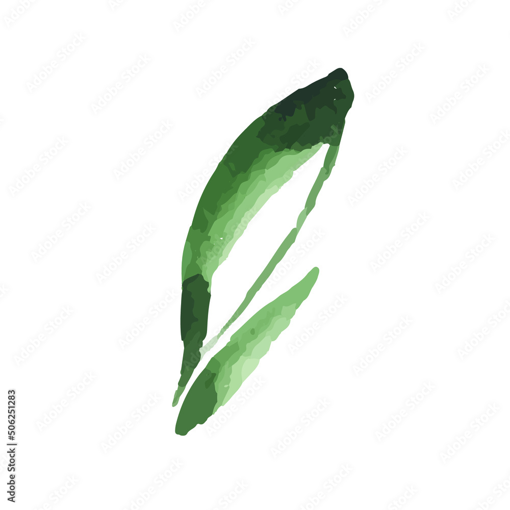 Obraz premium Leaf icons isolated on white background. Logo sign design. Modern brush ink illustration. Vector