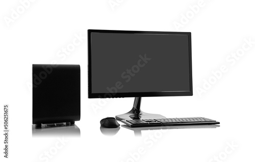 Personal computer isolated on white background. Desktop PC.