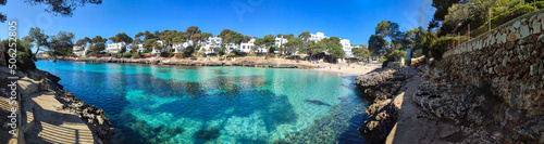 Cala Esmeralda, Cala D or Mallorca Beautiful view of the seacoast of Majorca with an amazing turquoise sea, in the middle of the nature. Concept of summer, travel, relax and enjoy