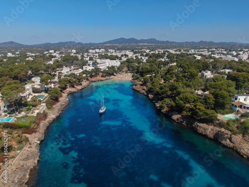 Cala Esmeralda  Cala D or Mallorca Beautiful view of the seacoast of Majorca with an amazing turquoise sea  in the middle of the nature. Concept of summer  travel  relax and enjoy