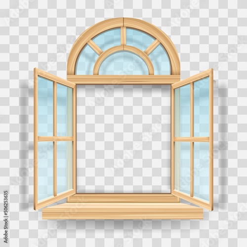 Rustic window on transparent background