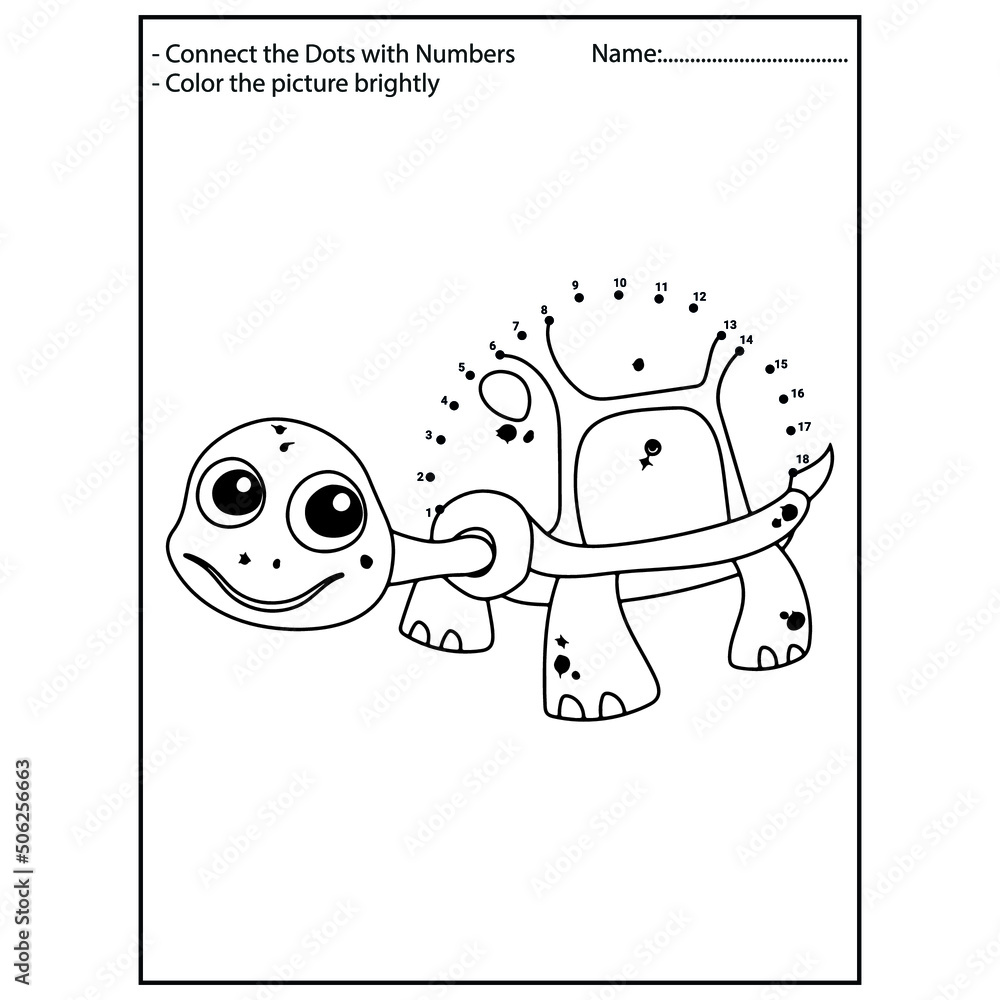 Dot To Dot Ocean animals for kids Stock Vector | Adobe Stock