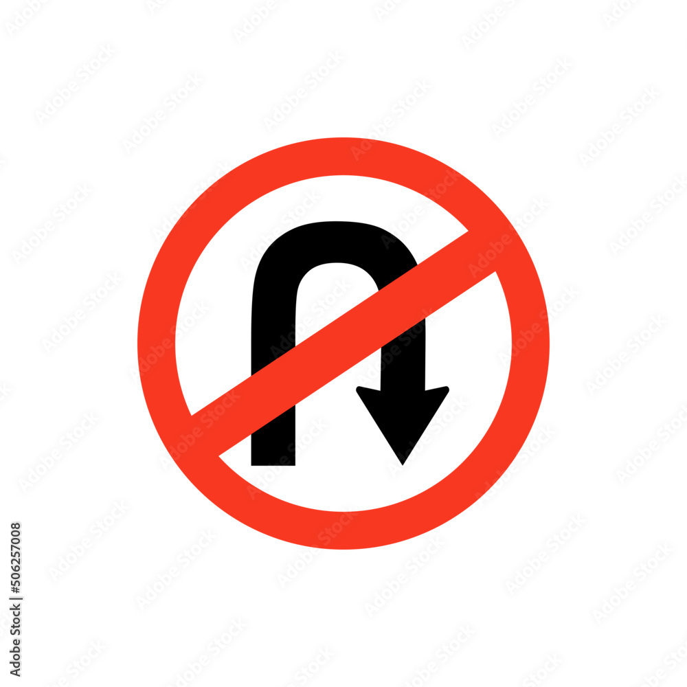 Warning traffic sign DO NOT RETURN RIGHT. Warning traffic sign DO NOT RETURN RIGHT.