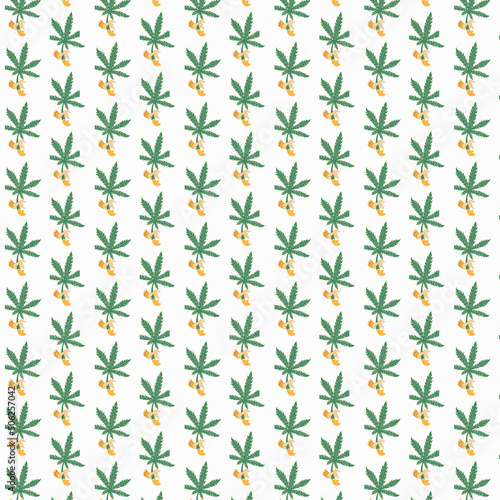 medical marijuana, cannabis green color logo. Thai style marijuana leaves.