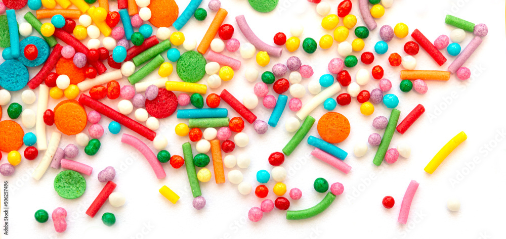sugar decorations on a white sugar decorations on a white